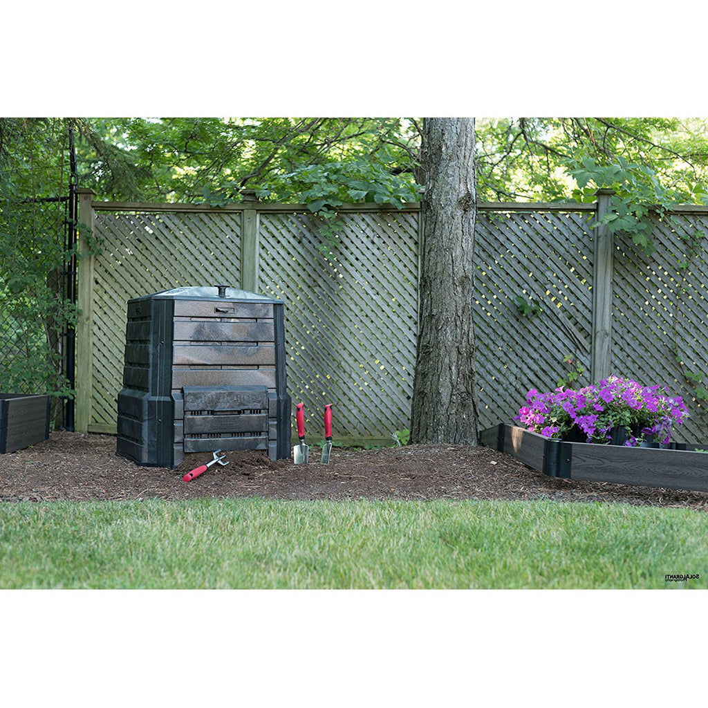 94 Gallons Plastic Odor Resistant Outdoor Stationary Composter with Latching Lid