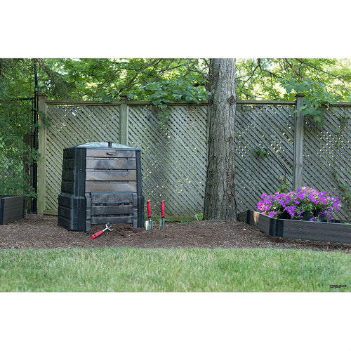 94 Gallons Plastic Odor Resistant Outdoor Stationary Composter with Latching Lid